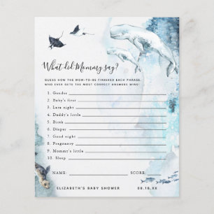 Papier Qu'est-ce que Maman a dit Jeu de Baby Shower