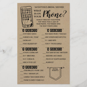 Papier Qu'est-ce qu'il y a sur votre téléphone douche jeu