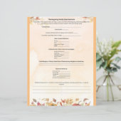 Papier Questionnaire sur la famille de Thanksgiving (Debout devant)