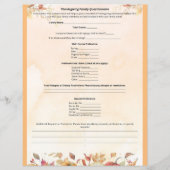Papier Questionnaire sur la famille de Thanksgiving (Devant)
