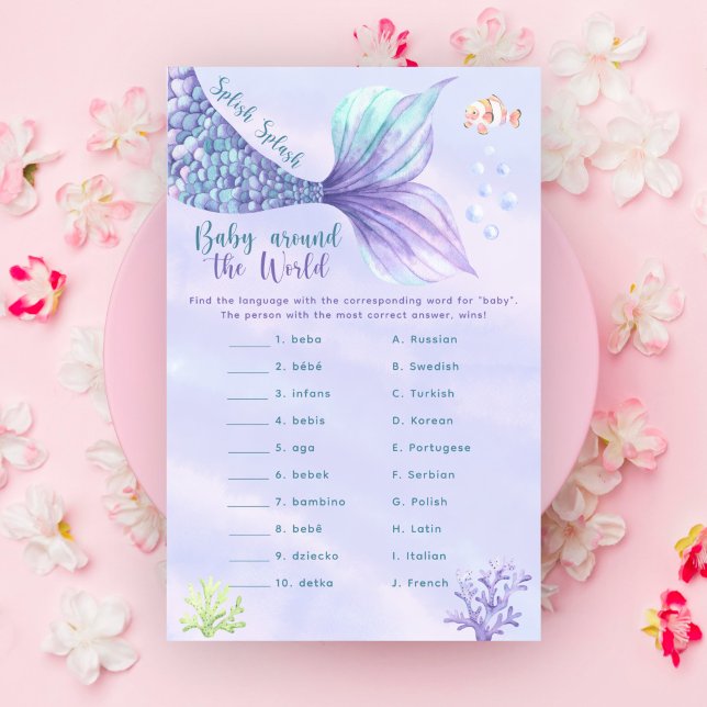 Papier Queue de sirène Bébé autour du jeu mondial (Créateur téléchargé)