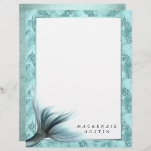 Papier Queue Mermaid Luxe   Seafoam Mint Green Aqua Custo