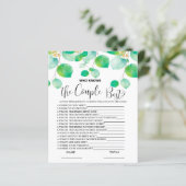 Papier Qui connaît Couple meilleur Greenery jeu nuptiale (Debout devant)