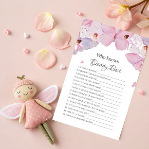 Papier Qui connaît Daddy meilleur Baby shower de fées ros