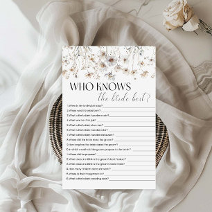 Papier Qui Connaît La Mariée Jeu De Baby Shower Fleur Sau