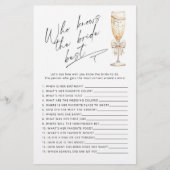 Papier Qui connaît la mariée meilleur jeu Pearls and Pros (Devant)