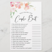 Papier Qui connaît le couple meilleur jeu de douche flora (Devant)