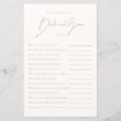 Papier Qui Connaît Le Jeu De La Meilleure Fête des mariée (Devant)