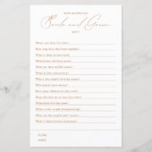 Papier Qui Connaît Le Jeu De La Meilleure Fête des mariée (Devant)