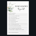 Papier Qui connaît le meilleur jeu de Fête des mariées Gr<br><div class="desc">Green Who Knows the Groom meilleur jeu de Fêtes des mariées</div>