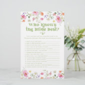 Papier Qui connaît le meilleur jeu de la mariée fleur sau (Debout devant)