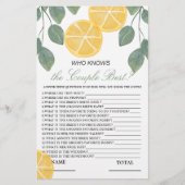 Papier Qui connaît le meilleur jeu de mariée de citron (Devant)