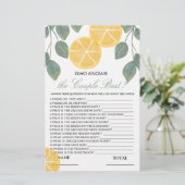 Papier Qui connaît le meilleur jeu de mariée de citron (Debout devant)