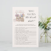 Papier Qui connaît le mieux la mariée hors du marché jeu (Debout devant)