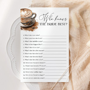Papier Qui connaît le mieux la mariée Jeu de Baby Shower