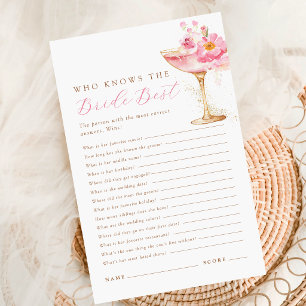 Papier Qui connaît le mieux la mariée Jeu de Baby Shower