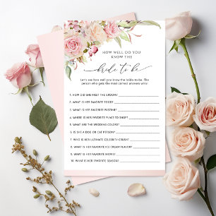Papier Qui connaît le mieux la mariée Jeu de fête de mari