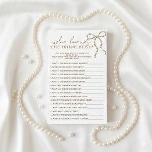 Papier Qui connaît le mieux la mariée? Jeu pour la fête d