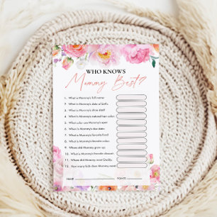 Papier Qui connaît le mieux Maman Jeu de Baby Shower