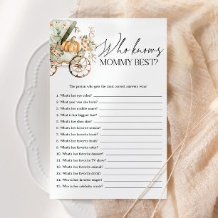 Papier Qui connaît le mieux maman jeu de baby shower auto