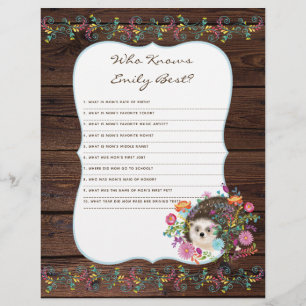 Papier Qui connaît le mieux maman jeu de baby shower -Hed