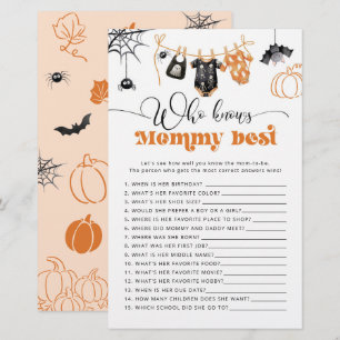 Papier Qui connaît le mieux maman Little Boo Baby Shower