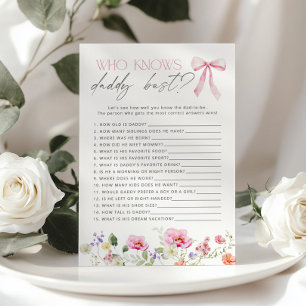 Papier Qui connaît le mieux papa jeu de baby shower Wildf