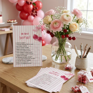 Papier Qui connaît le mieux Papa Nœud Rose Cerise Rouge R