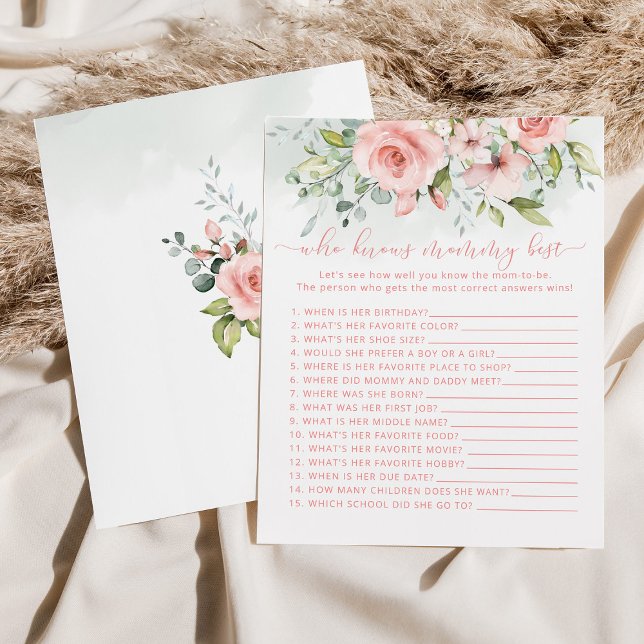 Papier Qui connaît maman le meilleur jeu d'eucalyptus ros (Créateur téléchargé)