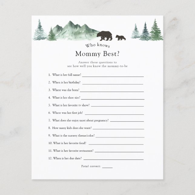 Papier Qui connaît maman le mieux (Devant)