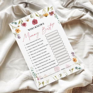 Papier Qui connaît maman le mieux Jeu baby shower
