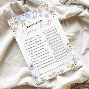 Papier Qui connaît maman le mieux Jeu baby shower