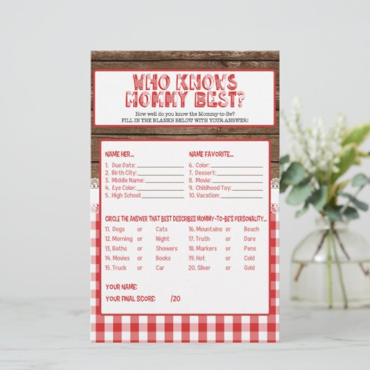 Papier Qui connaît maman le mieux - Red Baby Q (Debout devant)