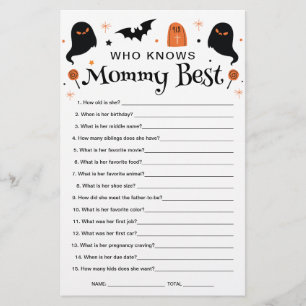 Papier Qui connaît maman meilleur Baby shower Halloween j