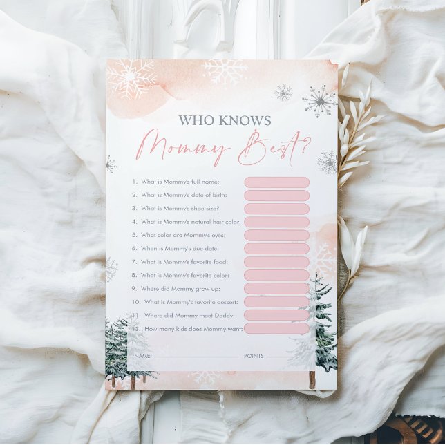 Papier Qui connaît maman meilleur Baby shower jeu (Créateur téléchargé)