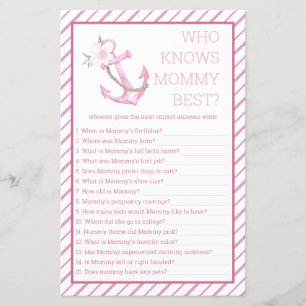 Papier Qui connaît maman meilleur Baby shower jeu   Nauti