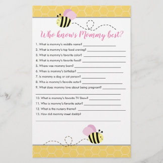 Papier Qui connaît maman Meilleur Bumble Bee Baby shower