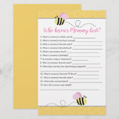Papier Qui connaît maman Meilleur Bumble Bee Baby shower  (Devant / Derrière)