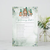 Papier Qui connaît maman meilleur jeu de Baby shower bois (Debout devant)