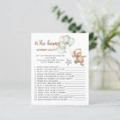 Papier Qui connaît maman mon meilleur jeu de baby shower. (Debout devant)