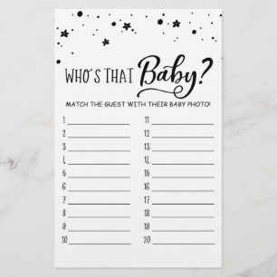 Papier Qui est ce bébé? Jeu pour Baby Shower