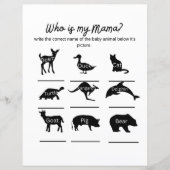 Papier Qui est ma maman ? Baby shower jeu avec réponses (Devant)