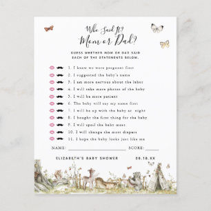 Papier Qui L'A Dit   Jeu Baby shower