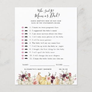 Papier Qui L'A Dit Jeu Baby shower