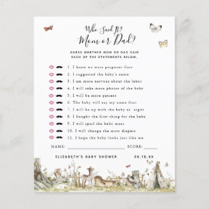 Papier Qui l'a dit Jeu de Baby Shower