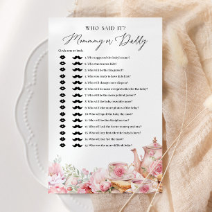 Papier Qui L'A Dit Maman Ou Papa Thé Baby shower Jeu