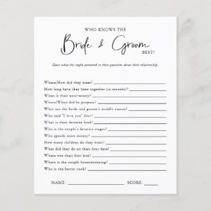 Papier Qui les connaît le mieux Jeu de Baby Shower