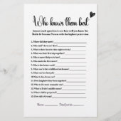 Papier Qui Les Connaît Meilleur Jeu De Fête des mariées (Devant)