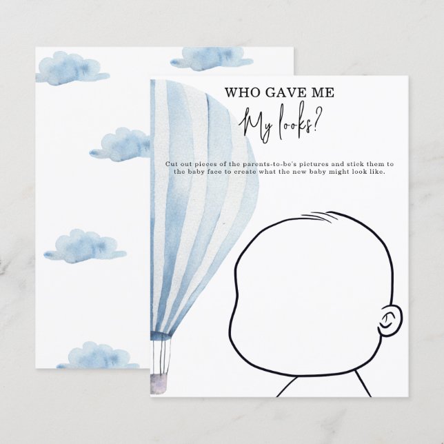 Papier Qui m'a donné Mes regards ? baby shower jeu (Devant / Derrière)