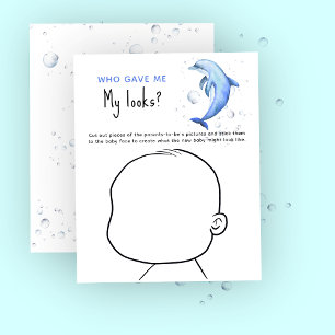 Papier Qui m'a donné mes regards ? jeu de baby shower de
